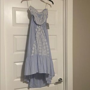 Light Blue Embroidered Dress